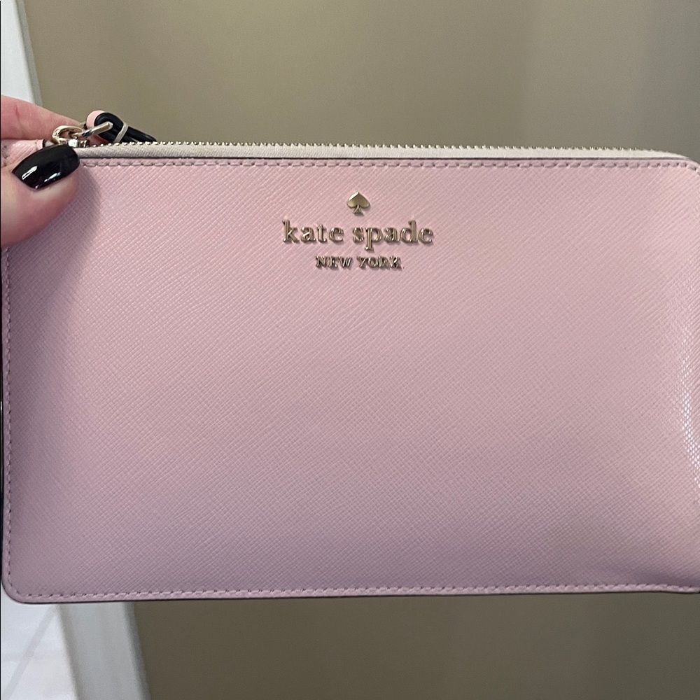 Kate Spade Blush Wristlet with Gold Accents